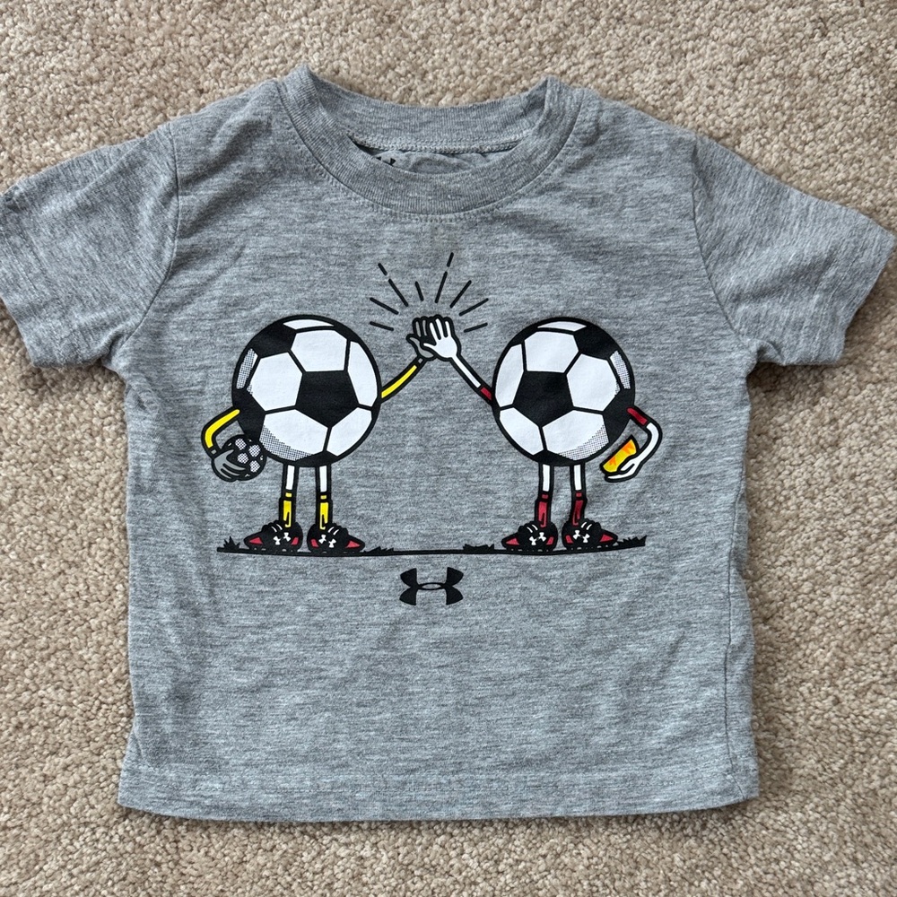 Under Armour Kids Gray Soccer Graphic Tee 12M